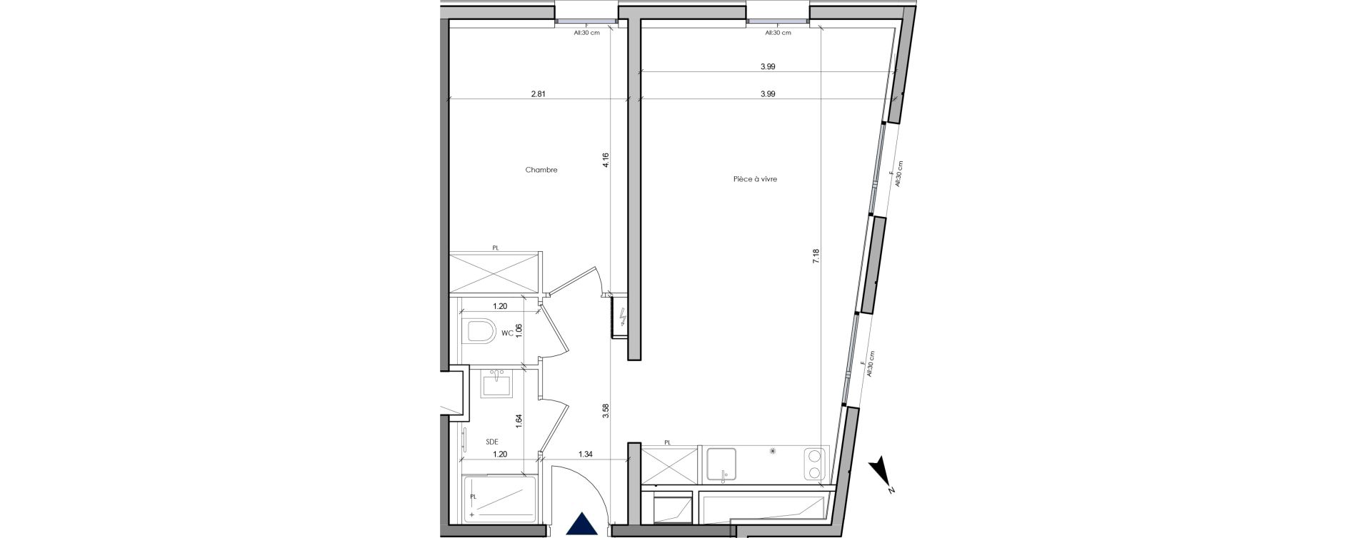 Appartement T2 de 45,50 m2 &agrave; Palaiseau Centre