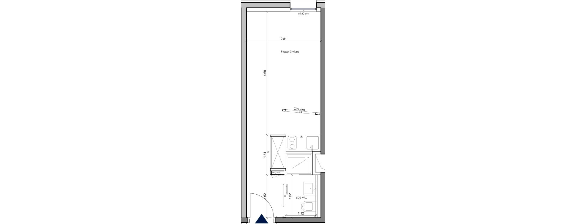 Appartement T1 de 20,90 m2 &agrave; Palaiseau Centre