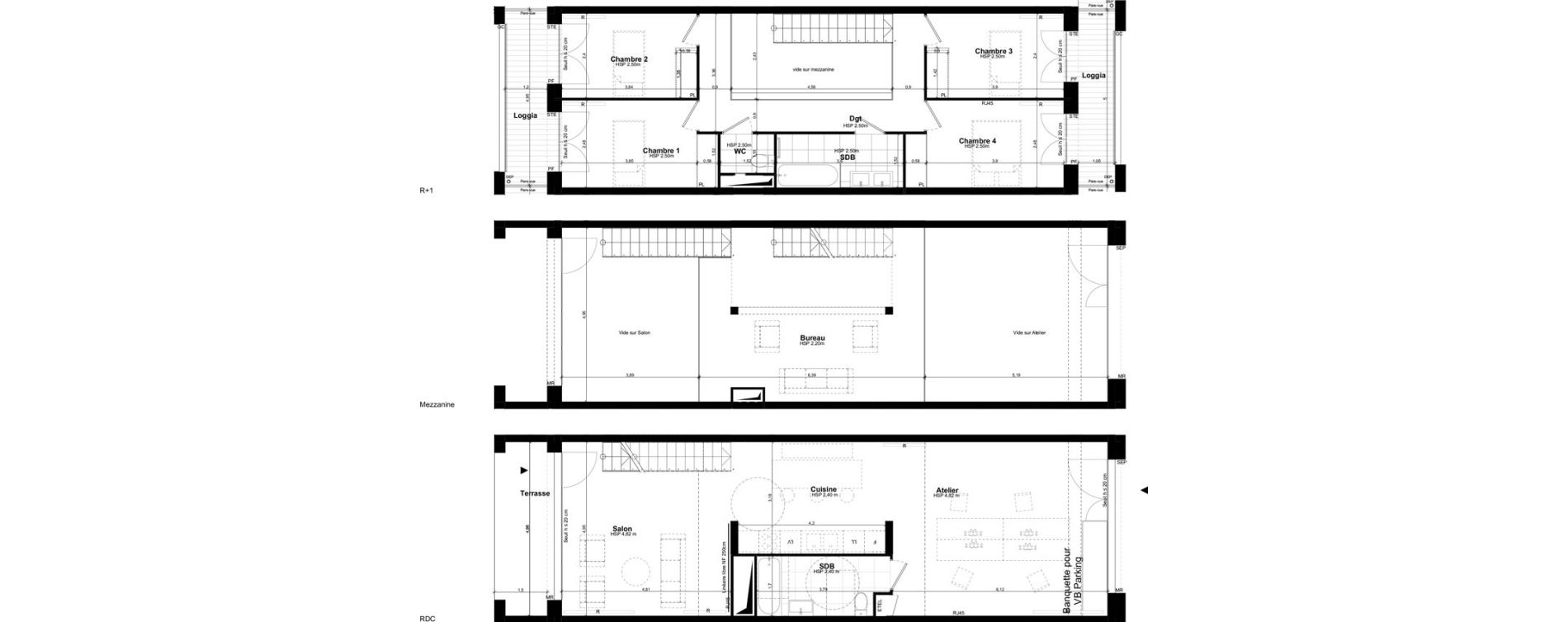 Triplex T5 de 156,98 m2 &agrave; Palaiseau Le central