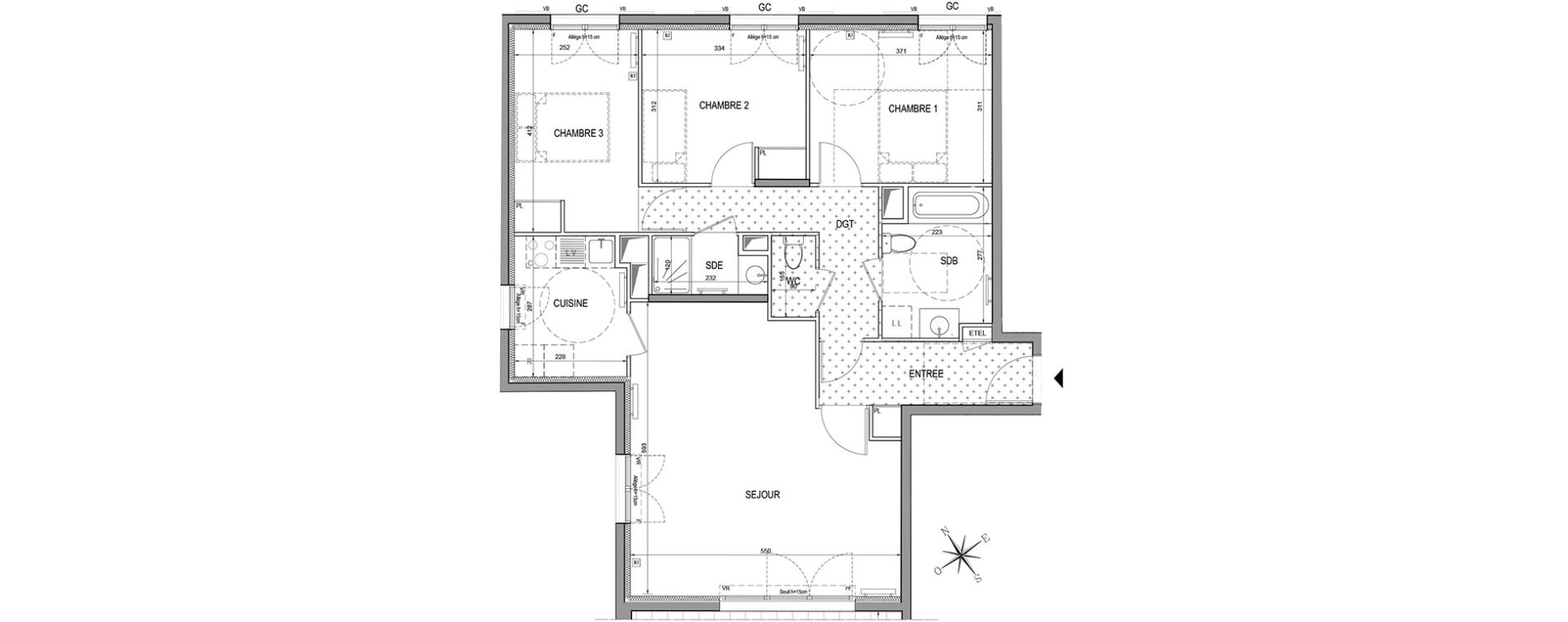 Appartement T4 de 89,77 m2 &agrave; Palaiseau Centre