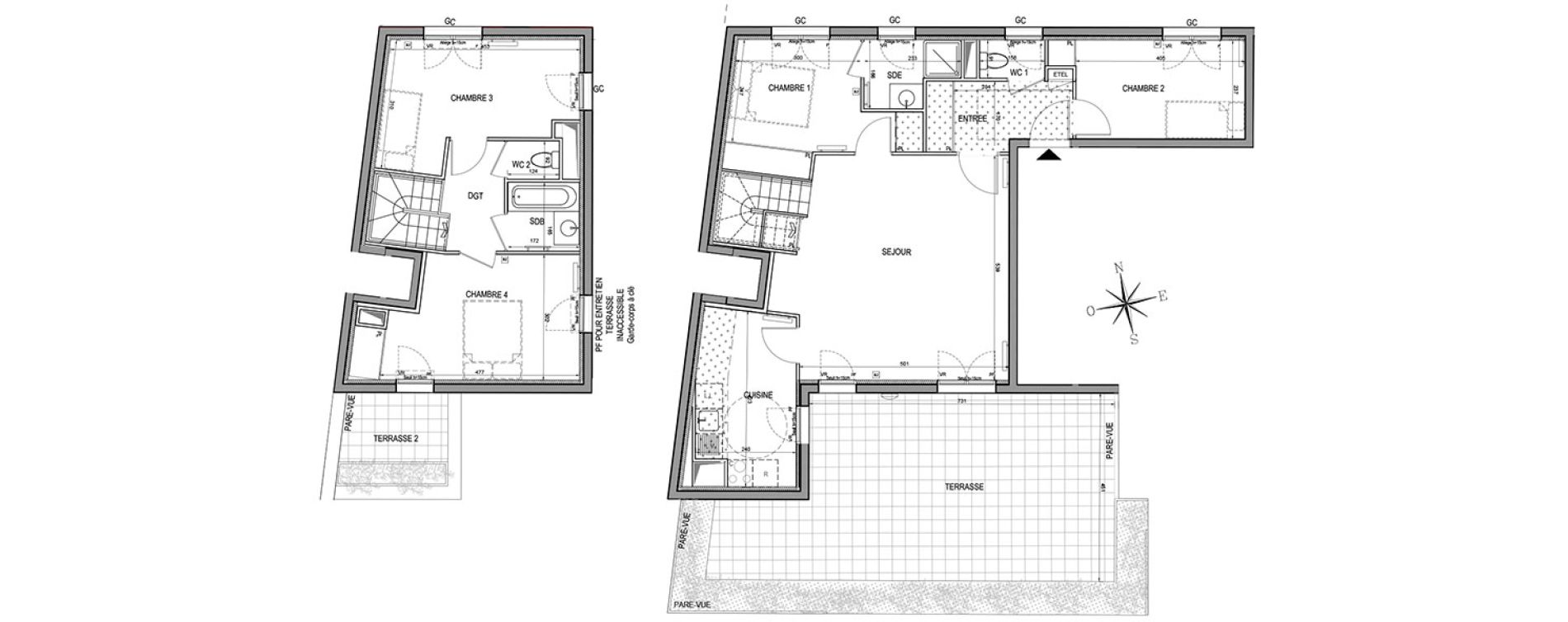 Appartement T5 de 102,35 m2 &agrave; Palaiseau Centre