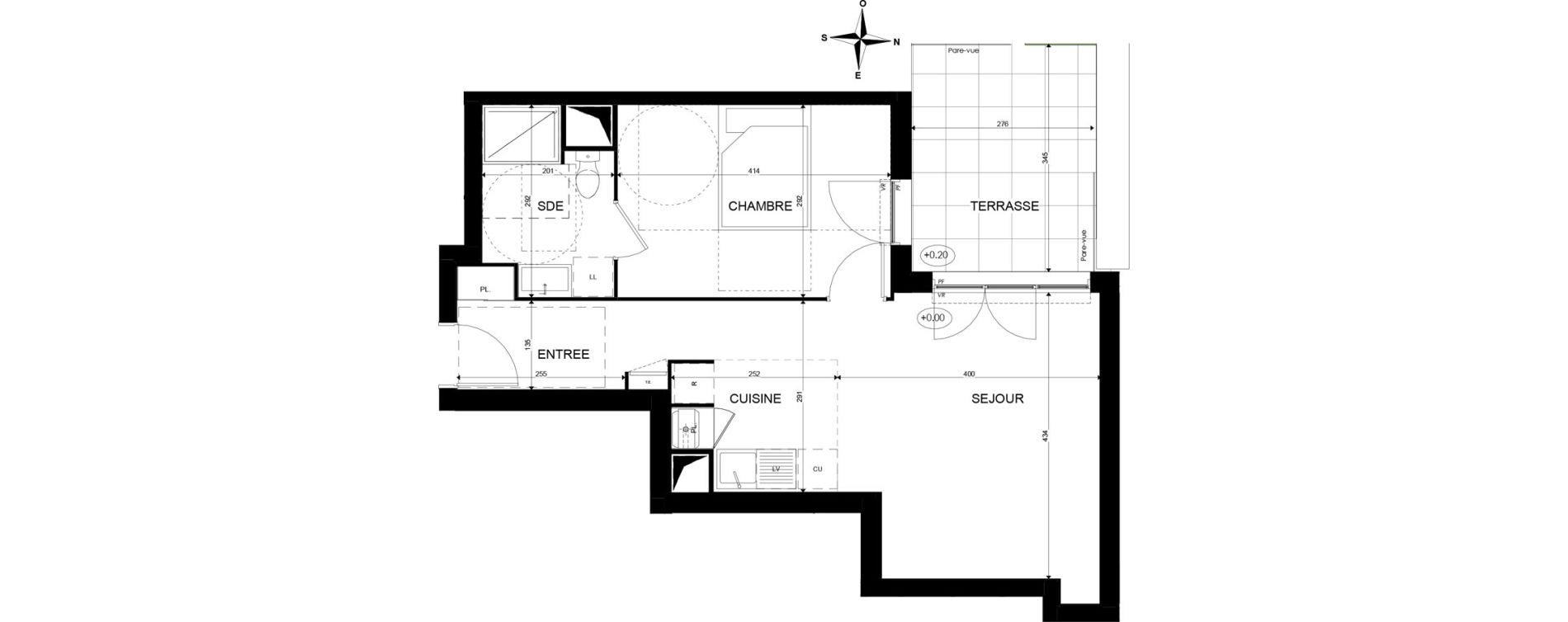 Appartement T2 de 45,08 m2 &agrave; Paray-Vieille-Poste Centre