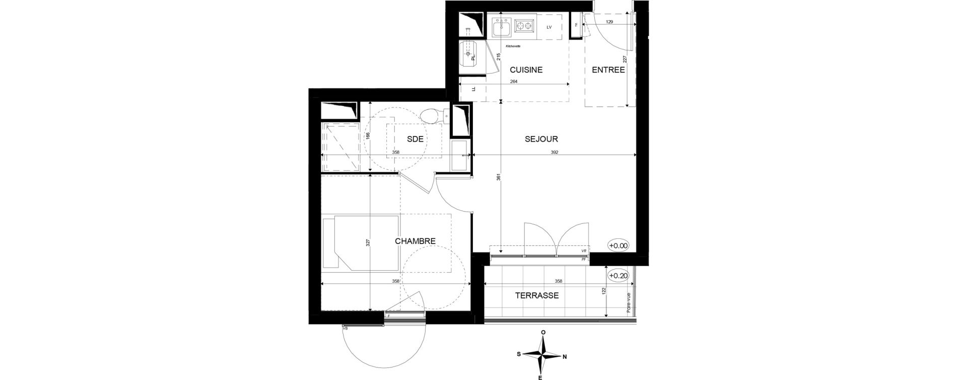 Appartement T2 de 39,45 m2 &agrave; Paray-Vieille-Poste Centre
