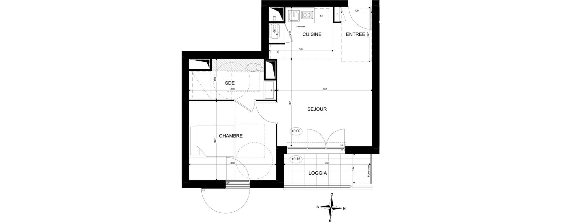 Appartement T2 de 39,45 m2 &agrave; Paray-Vieille-Poste Centre