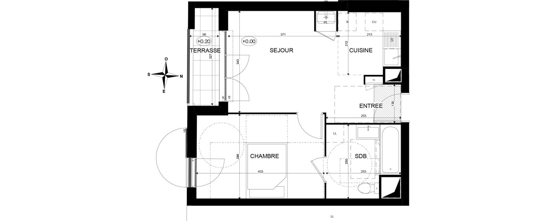 Appartement T2 de 38,19 m2 &agrave; Paray-Vieille-Poste Centre
