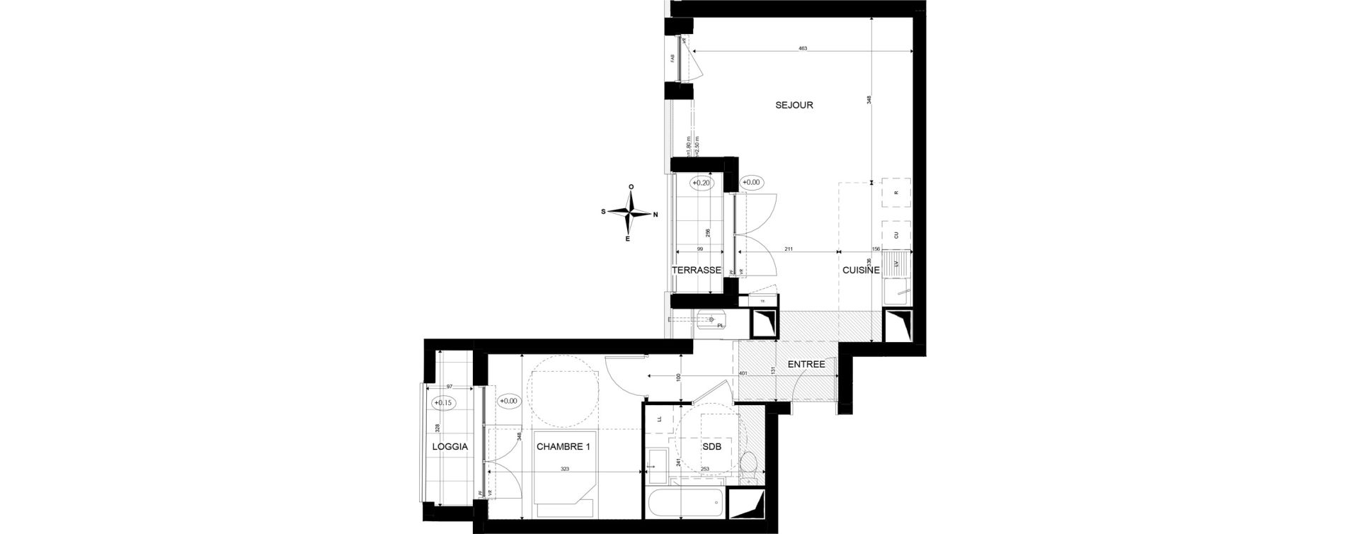 Appartement T2 de 49,32 m2 &agrave; Paray-Vieille-Poste Centre