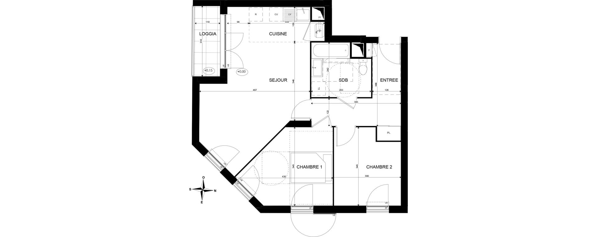 Appartement T3 de 61,89 m2 &agrave; Paray-Vieille-Poste Centre