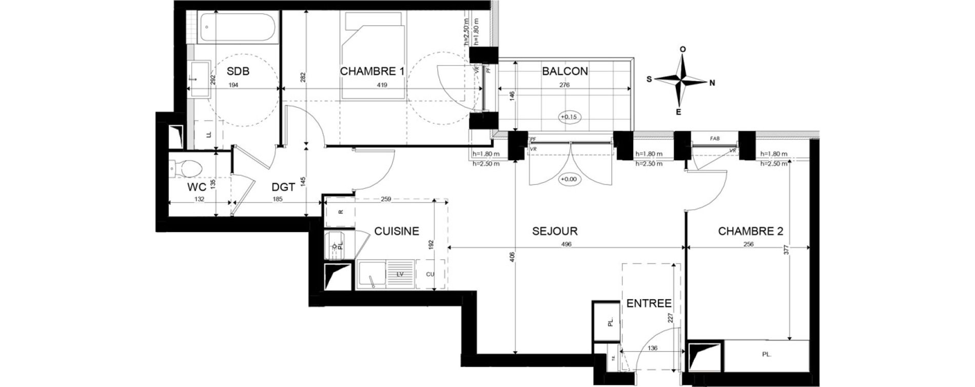 Appartement T3 de 59,99 m2 &agrave; Paray-Vieille-Poste Centre