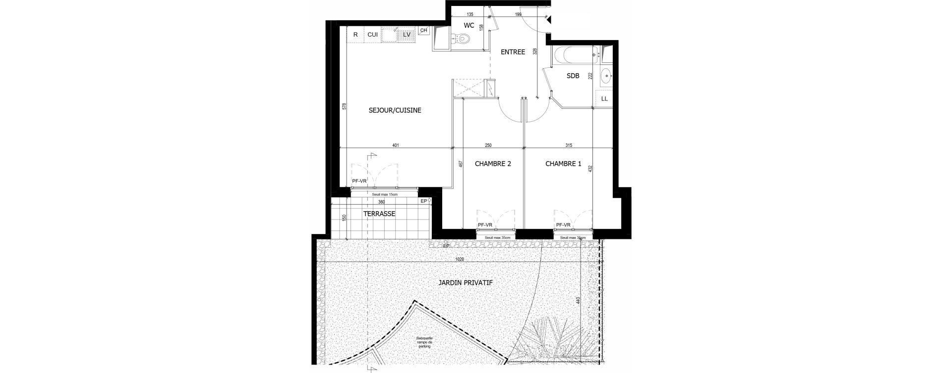 Appartement T3 de 64,30 m2 &agrave; Quincy-Sous-S&eacute;nart Centre