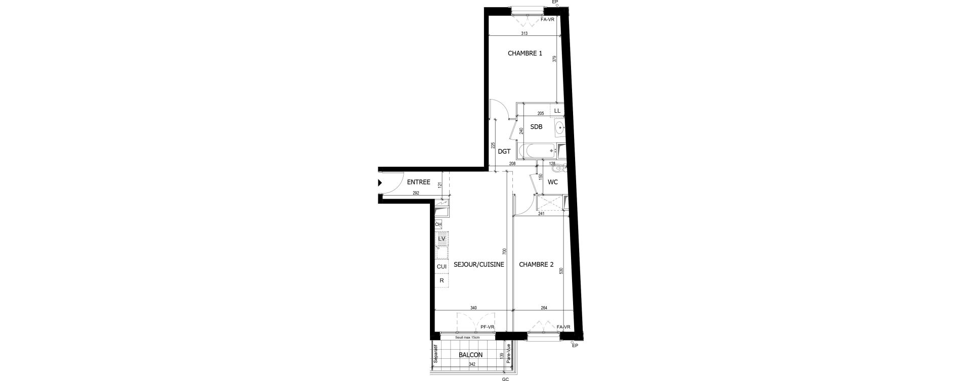 Appartement T3 de 64,60 m2 &agrave; Quincy-Sous-S&eacute;nart Centre