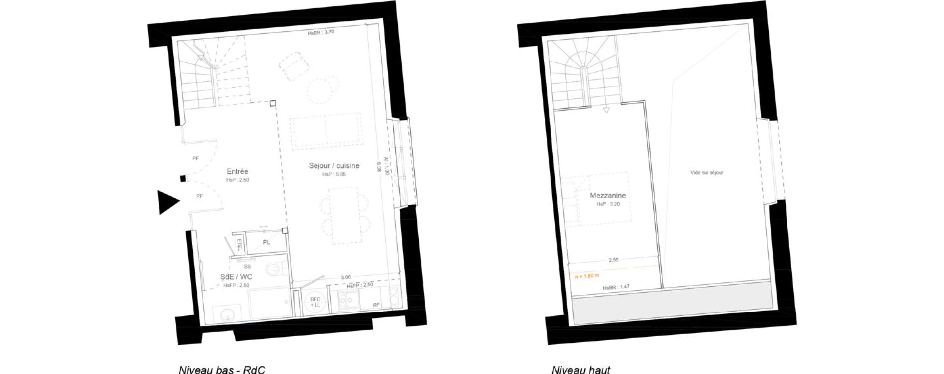 Duplex T2 de 53,15 m2 &agrave; Ris-Orangis Ferme d orangis