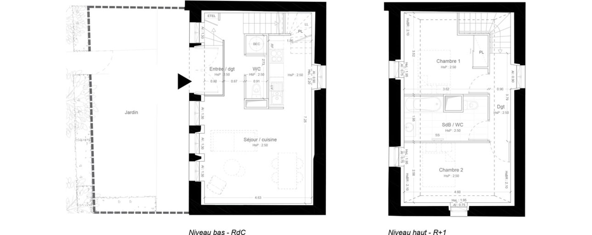 Duplex T3 de 66,05 m2 &agrave; Ris-Orangis Ferme d orangis