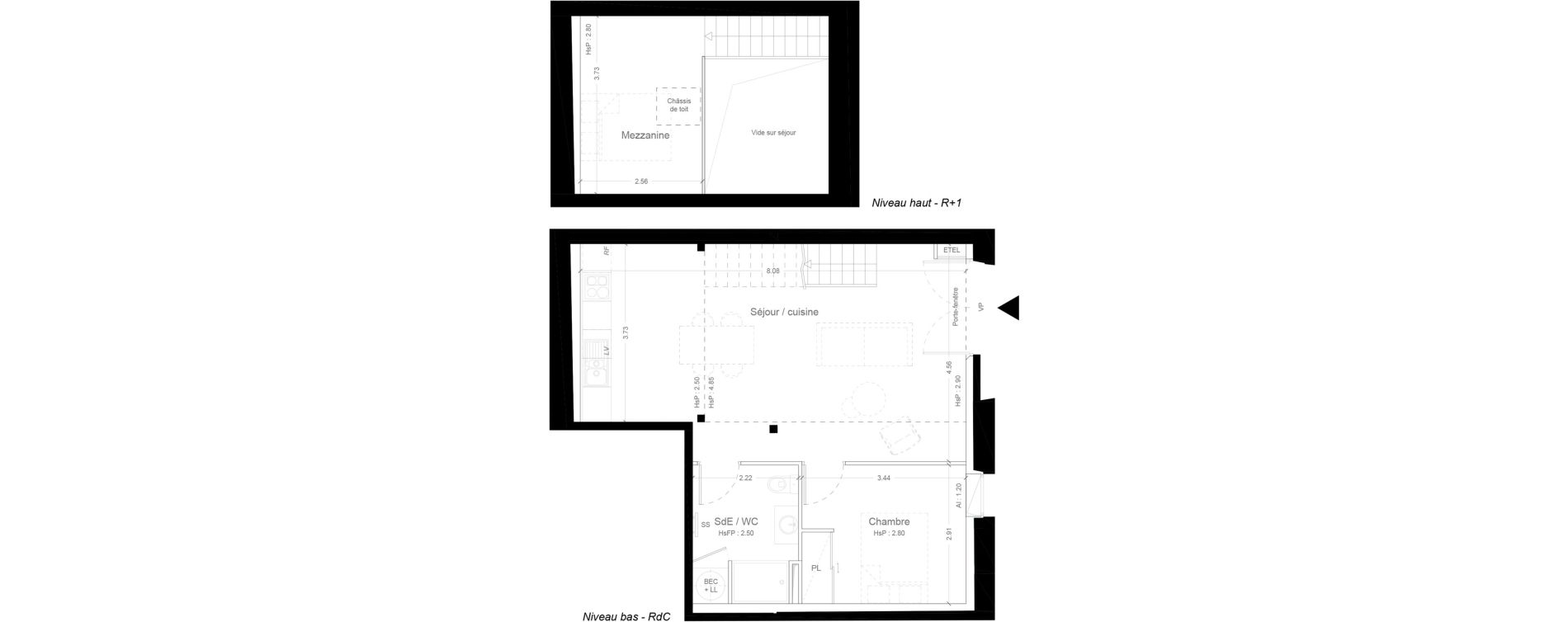 Duplex T2 de 57,75 m2 &agrave; Ris-Orangis Ferme d orangis