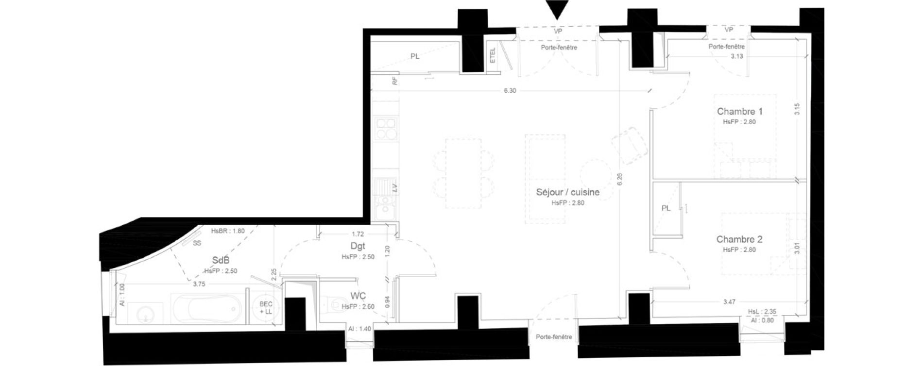 Appartement T3 de 68,85 m2 &agrave; Ris-Orangis Ferme d orangis