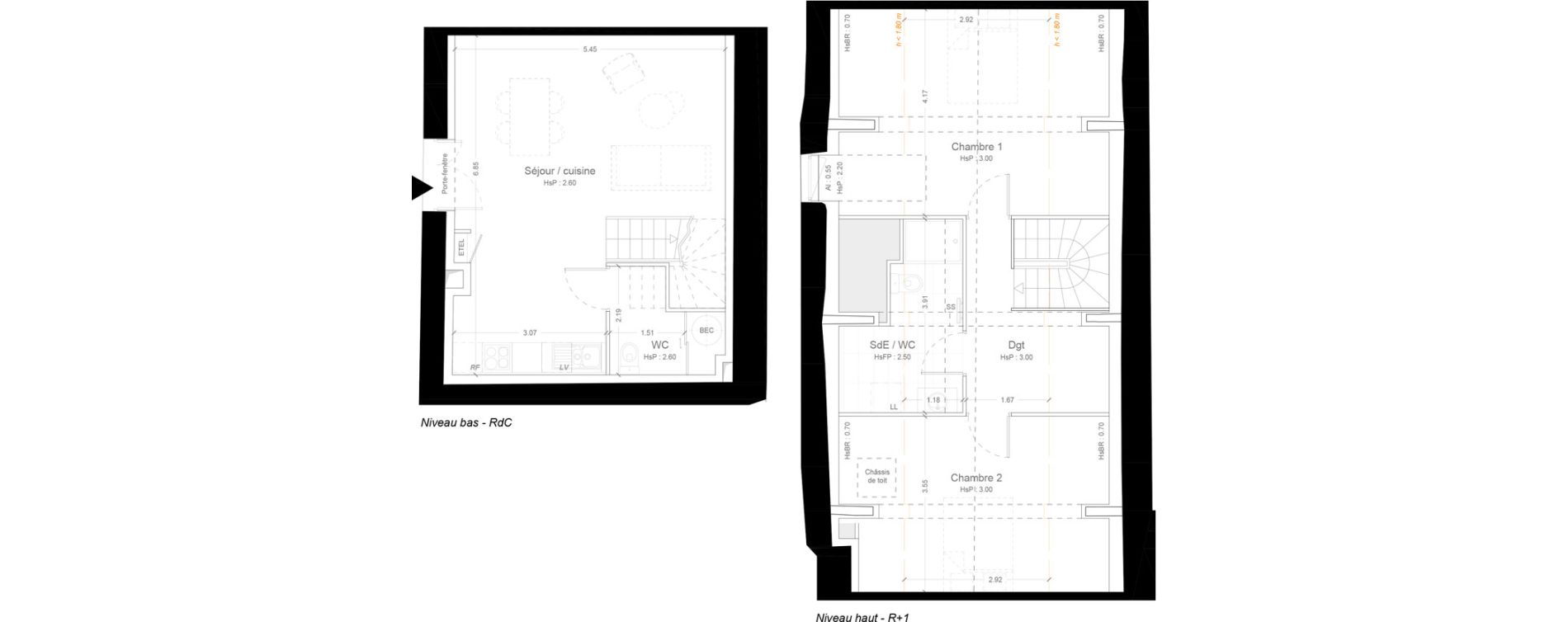 Duplex T3 de 66,05 m2 &agrave; Ris-Orangis Ferme d orangis