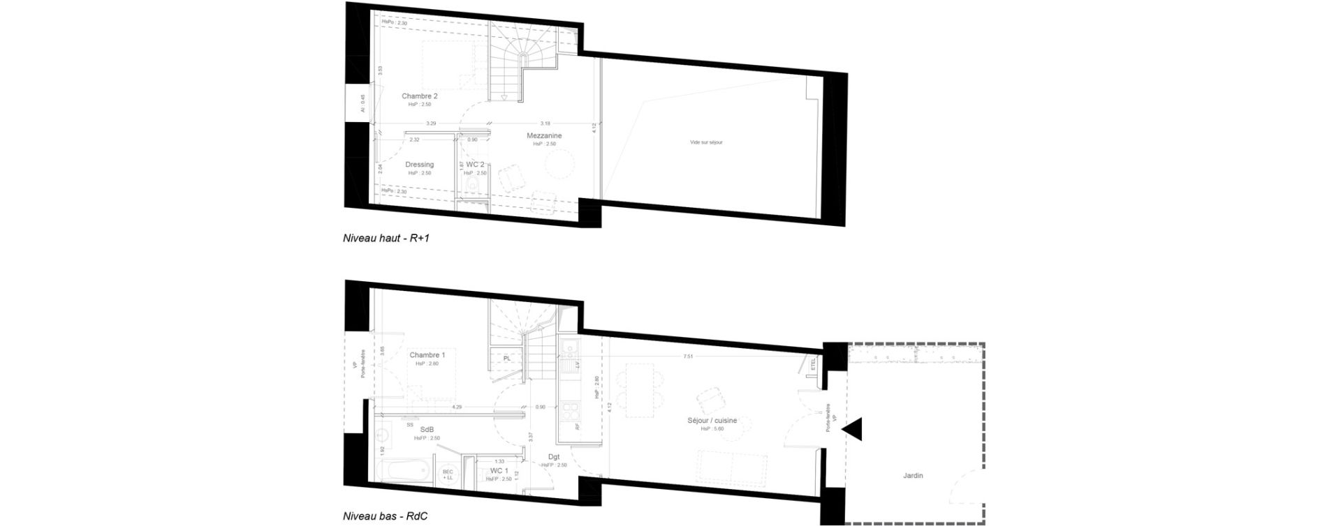 Duplex T3 de 84,90 m2 &agrave; Ris-Orangis Ferme d orangis