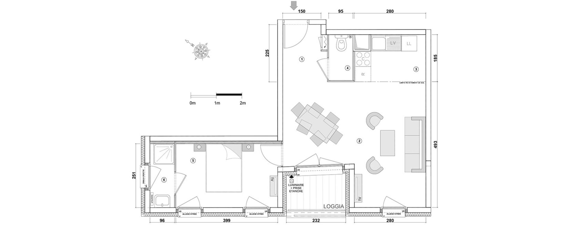 Appartement T2 de 45,60 m2 &agrave; Ris-Orangis Val de ris
