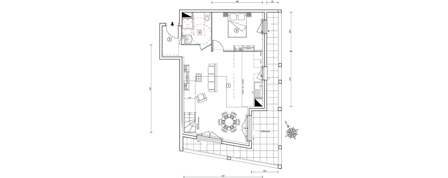 Duplex T4 de 87,23 m2 &agrave; Ris-Orangis Val de ris