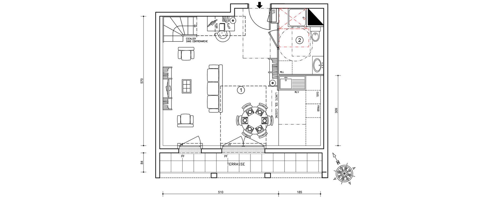 Duplex T3 de 69,20 m2 &agrave; Ris-Orangis Val de ris