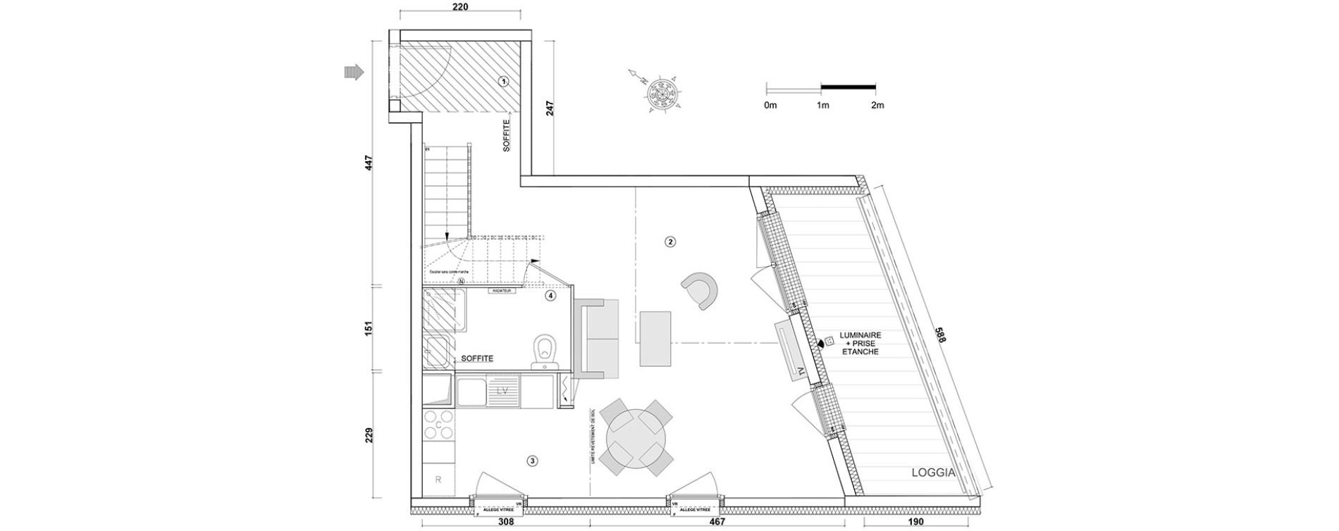Appartement T2 de 46,37 m2 &agrave; Ris-Orangis Val de ris