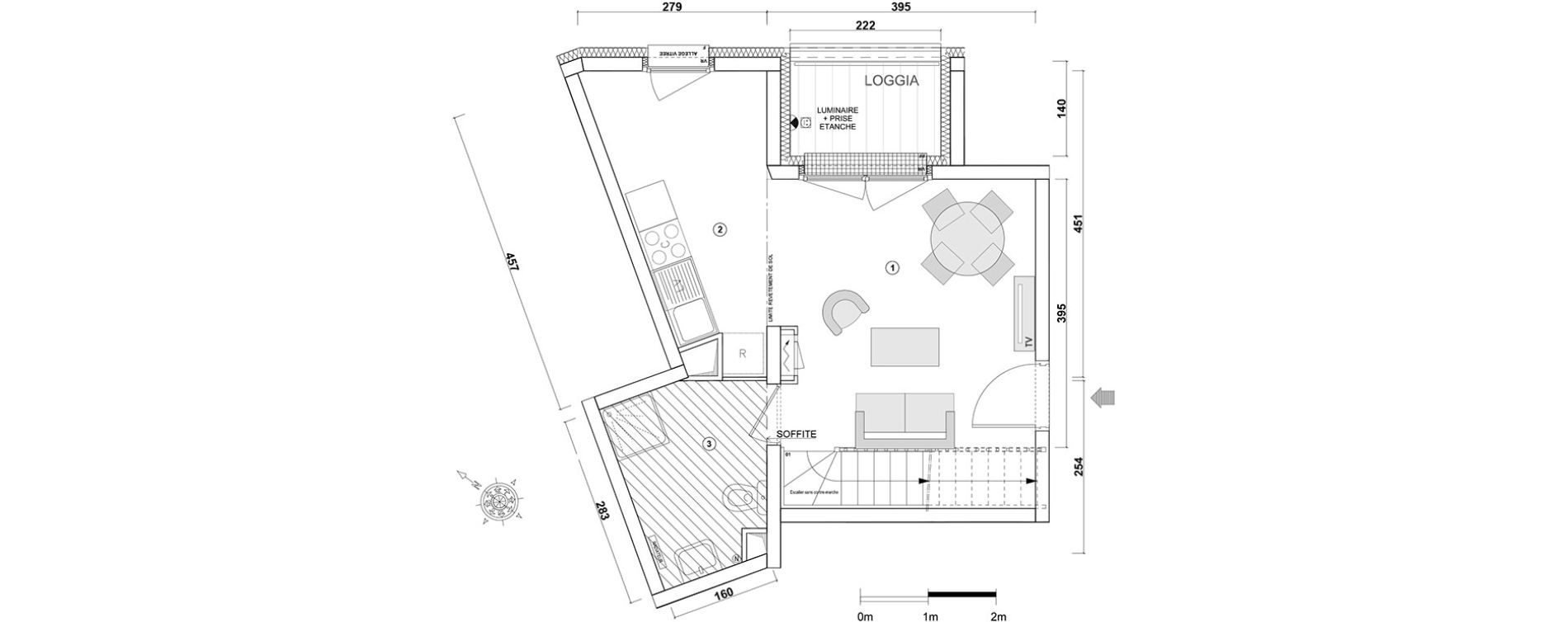 Duplex T3 de 69,80 m2 &agrave; Ris-Orangis Val de ris