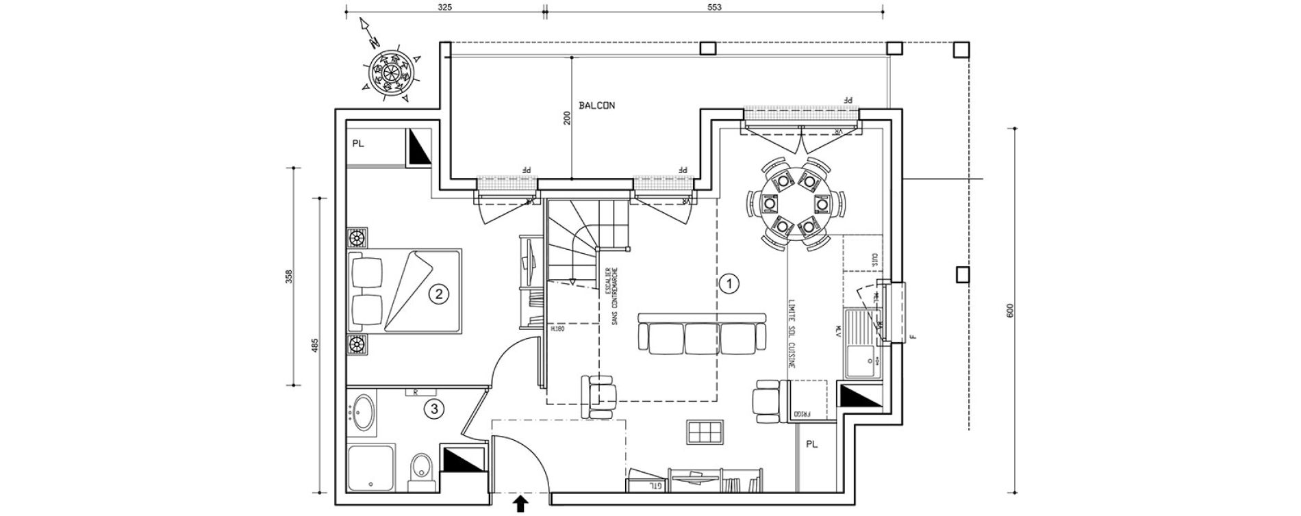 Duplex T4 de 83,00 m2 &agrave; Ris-Orangis Val de ris