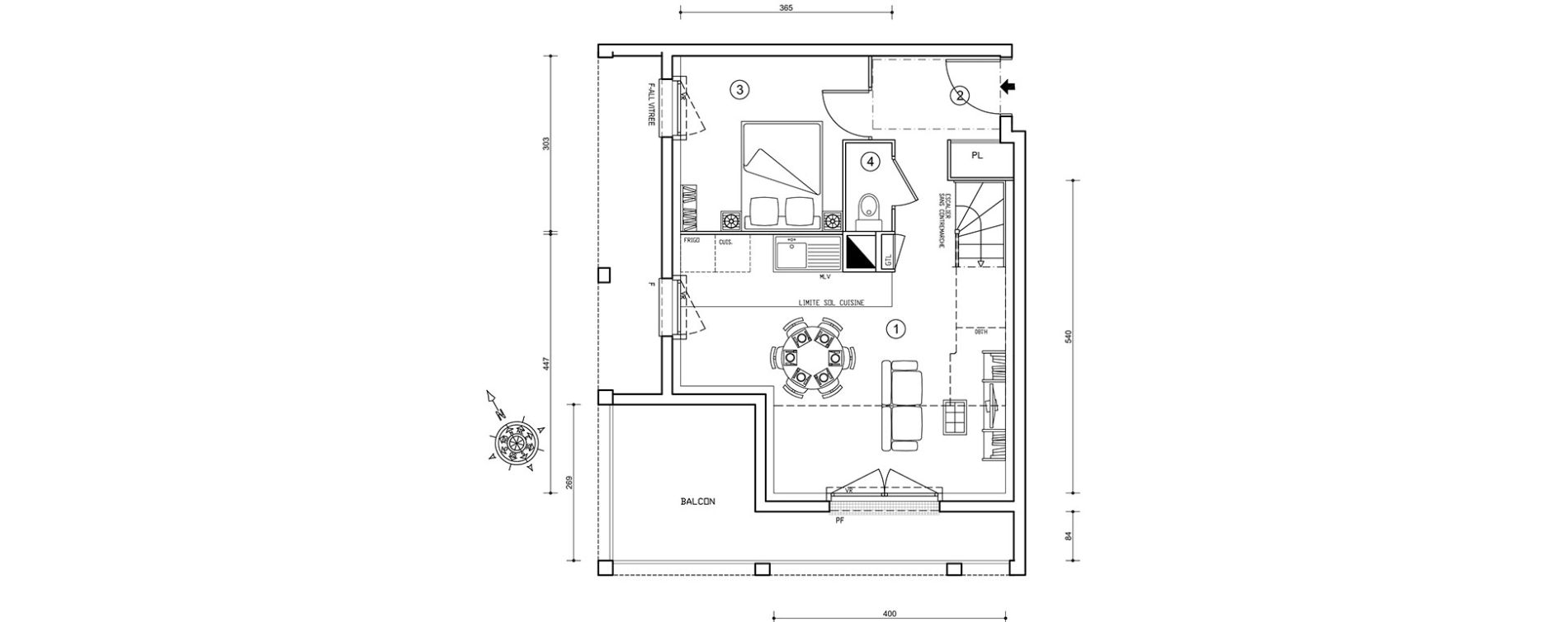 Duplex T3 de 61,94 m2 &agrave; Ris-Orangis Val de ris