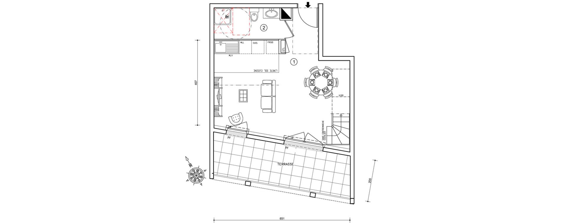 Duplex T3 de 68,87 m2 &agrave; Ris-Orangis Val de ris