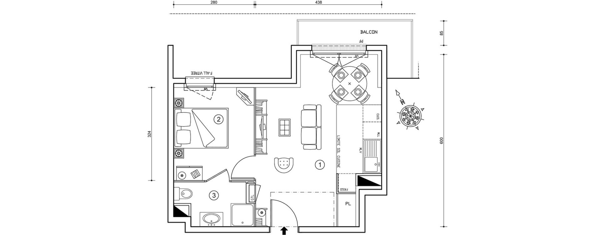 Appartement T2 de 35,27 m2 &agrave; Ris-Orangis Val de ris