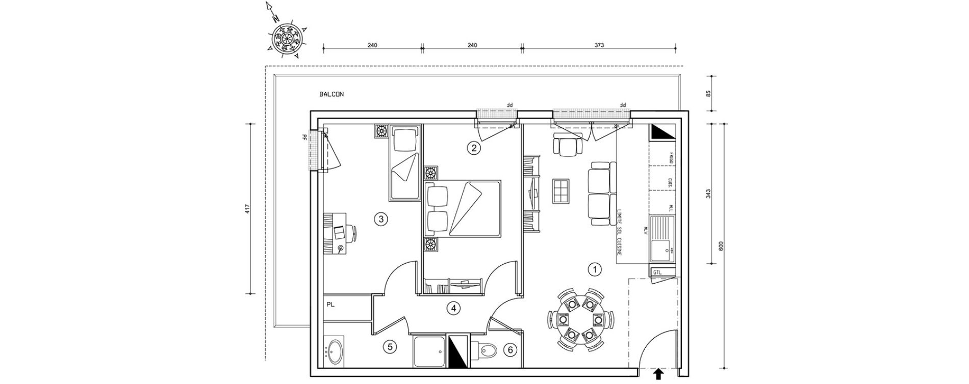 Appartement T3 de 50,14 m2 &agrave; Ris-Orangis Val de ris