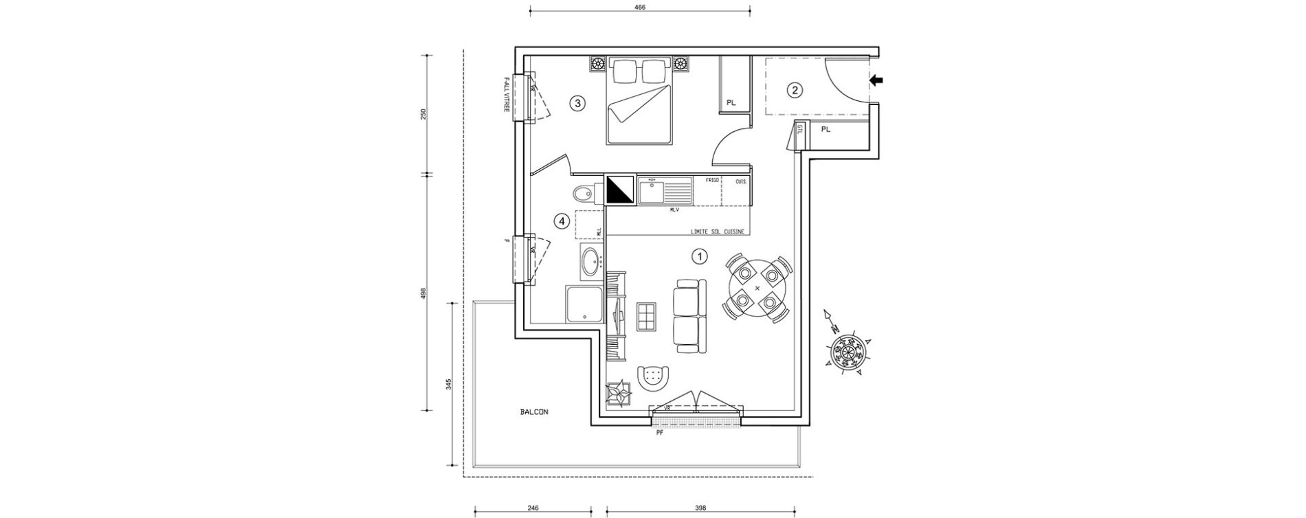 Appartement T2 de 41,37 m2 &agrave; Ris-Orangis Val de ris