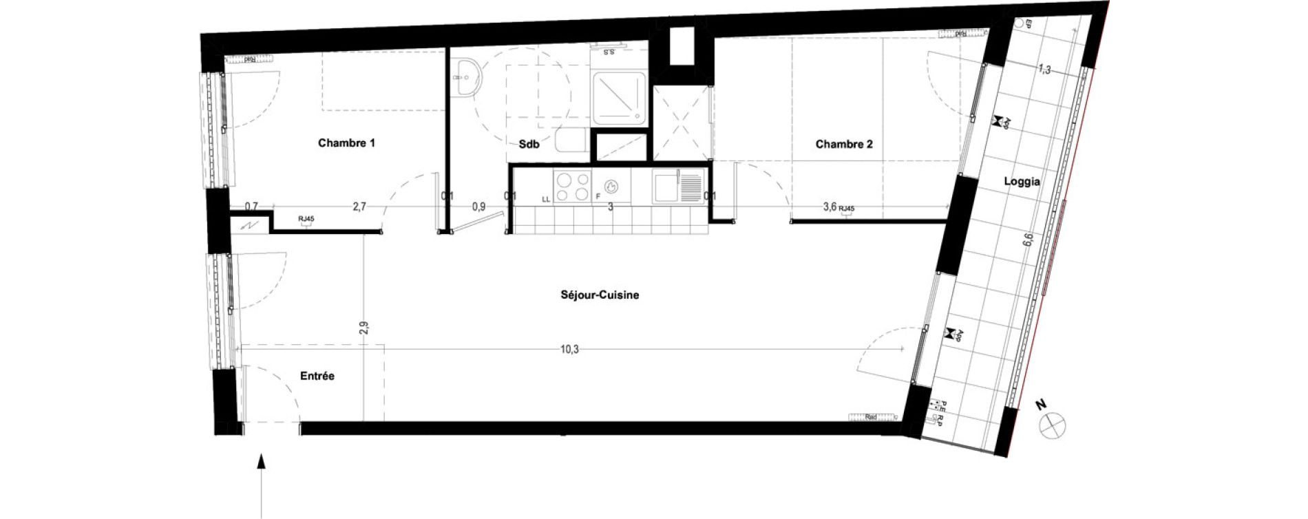 Appartement T3 de 62,20 m2 &agrave; Ris-Orangis Centre