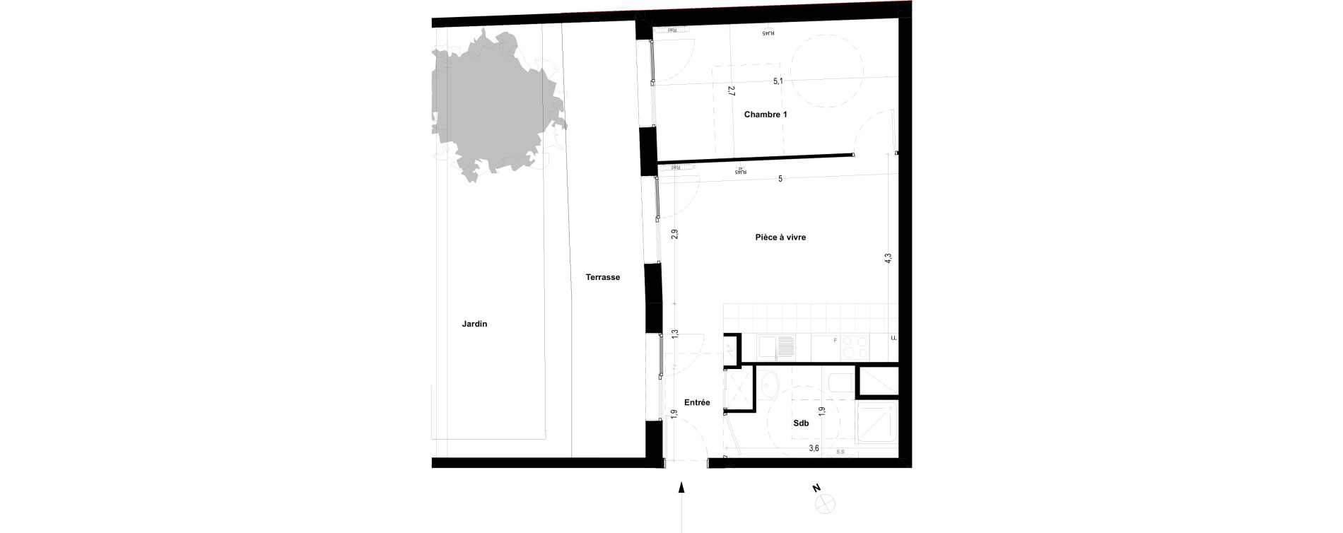 Appartement T2 de 42,50 m2 &agrave; Ris-Orangis Centre