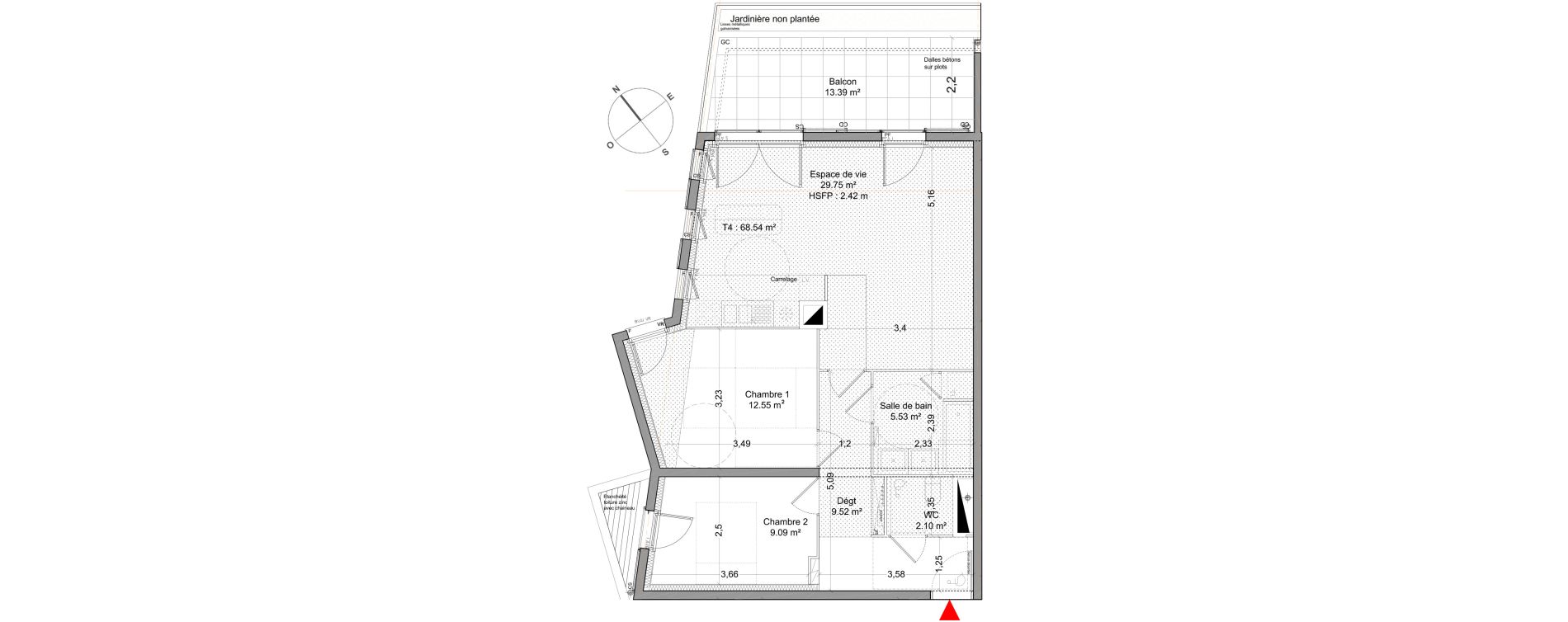 Appartement T3 de 68,54 m2 &agrave; Ris-Orangis Docks de ris