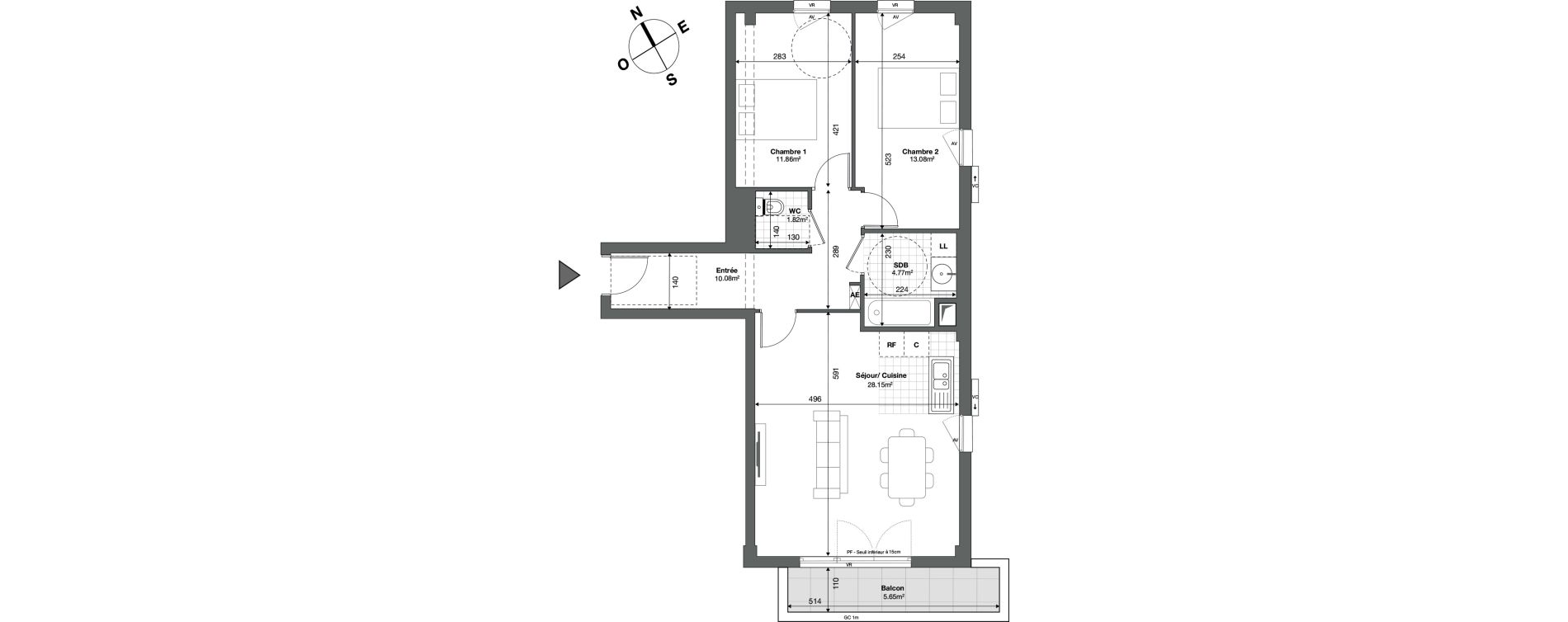 Appartement T3 de 69,78 m2 &agrave; Ris-Orangis Saint lazare - bois de l'&eacute;pine - hippodrome