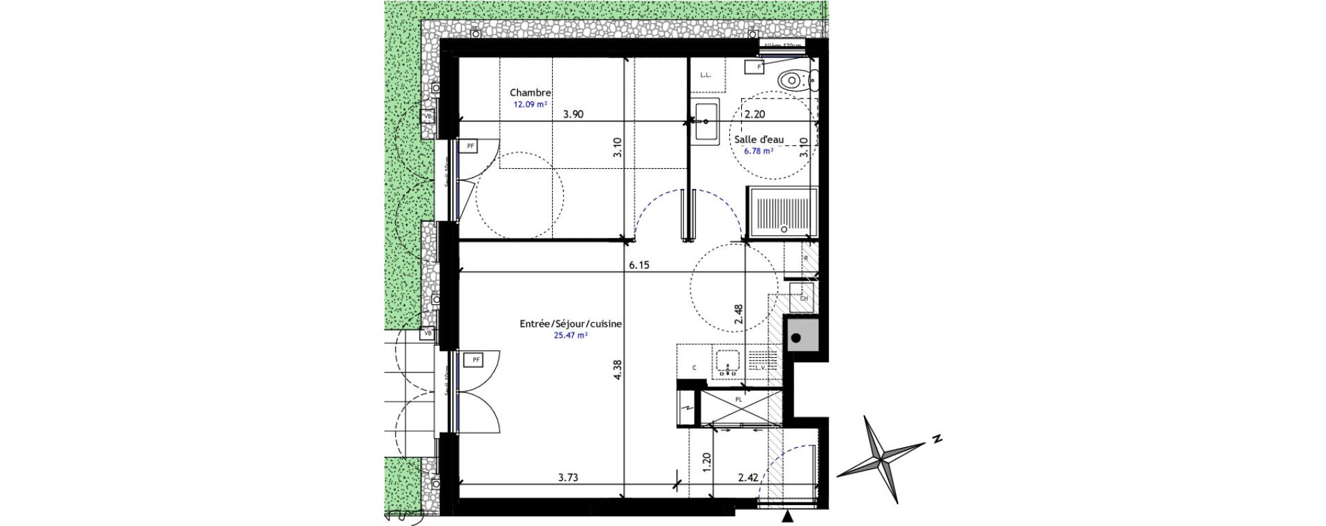 Appartement T2 de 44,33 m2 &agrave; Saint-Germain-L&egrave;s-Arpajon Centre