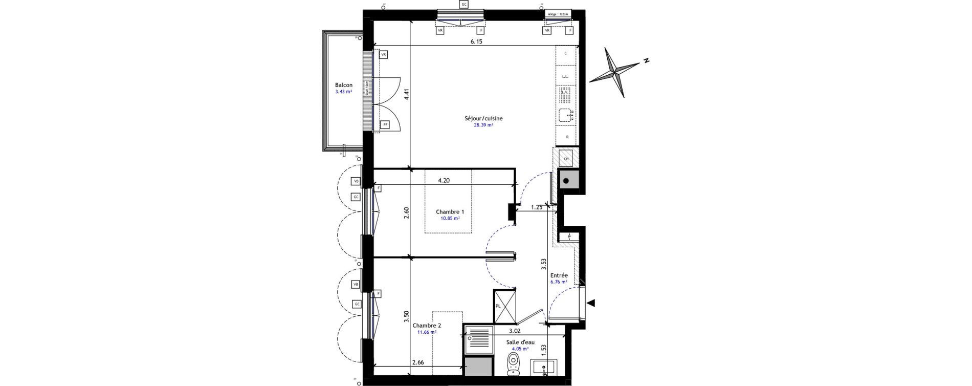 Appartement T3 de 61,71 m2 &agrave; Saint-Germain-L&egrave;s-Arpajon Centre