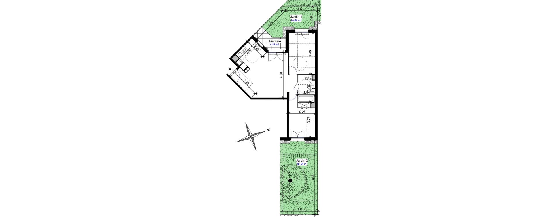 Appartement T3 de 59,66 m2 &agrave; Saint-Germain-L&egrave;s-Arpajon Centre