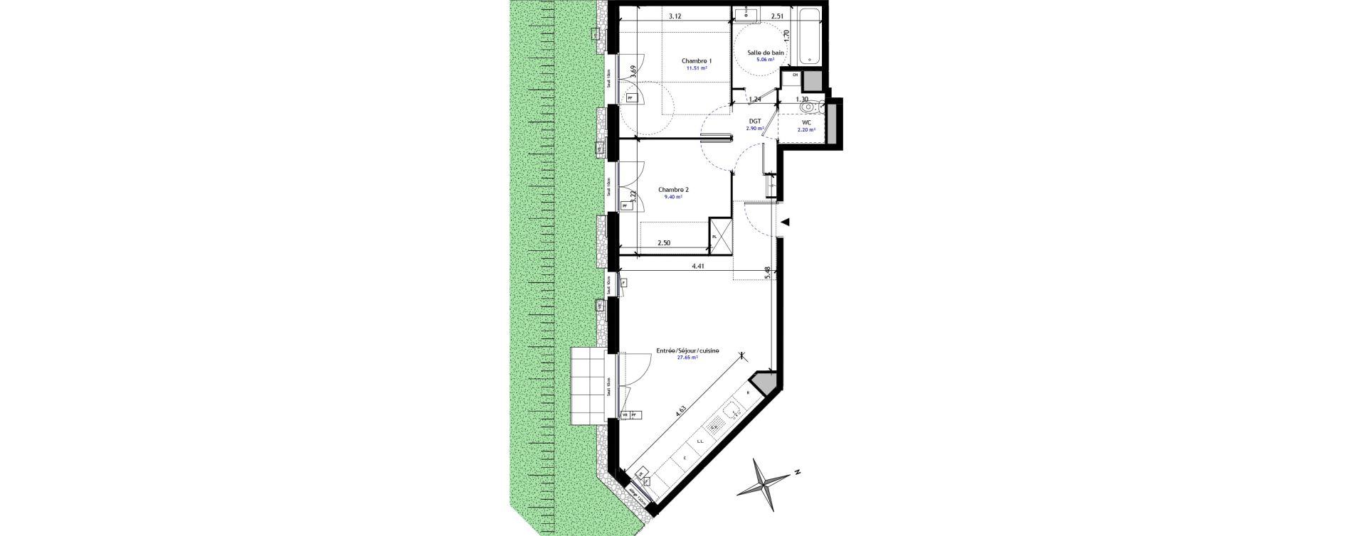 Appartement T3 de 58,72 m2 &agrave; Saint-Germain-L&egrave;s-Arpajon Centre