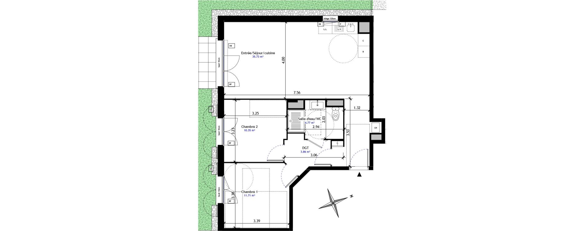 Appartement T3 de 66,42 m2 &agrave; Saint-Germain-L&egrave;s-Arpajon Centre