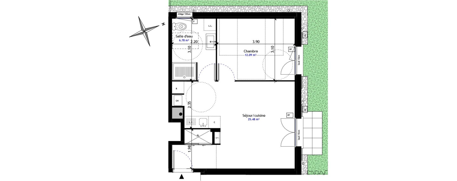 Appartement T2 de 44,35 m2 &agrave; Saint-Germain-L&egrave;s-Arpajon Centre