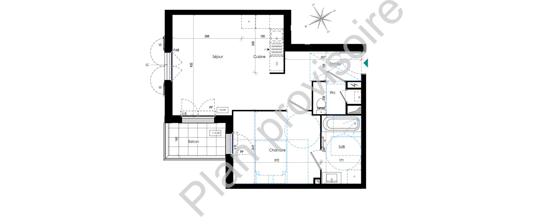 Appartement T2 de 44,48 m2 &agrave; Saint-Pierre-Du-Perray La cle de saint-pierre