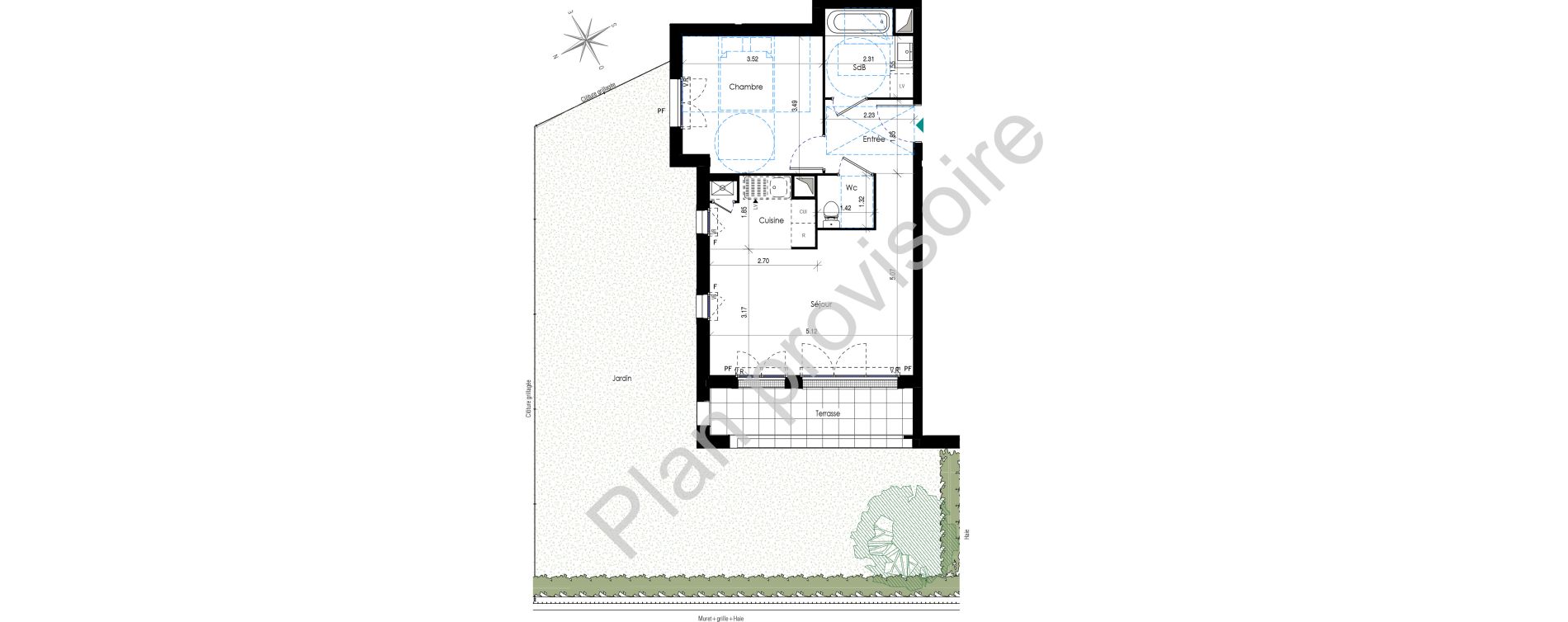Appartement T2 de 45,55 m2 &agrave; Saint-Pierre-Du-Perray La cle de saint-pierre