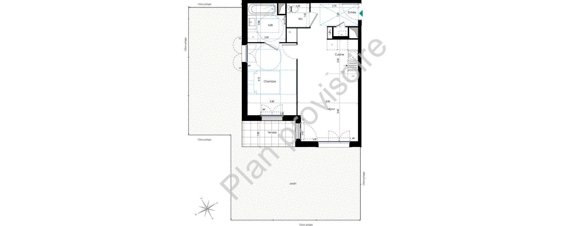 Appartement T2 de 44,77 m2 &agrave; Saint-Pierre-Du-Perray La cle de saint-pierre