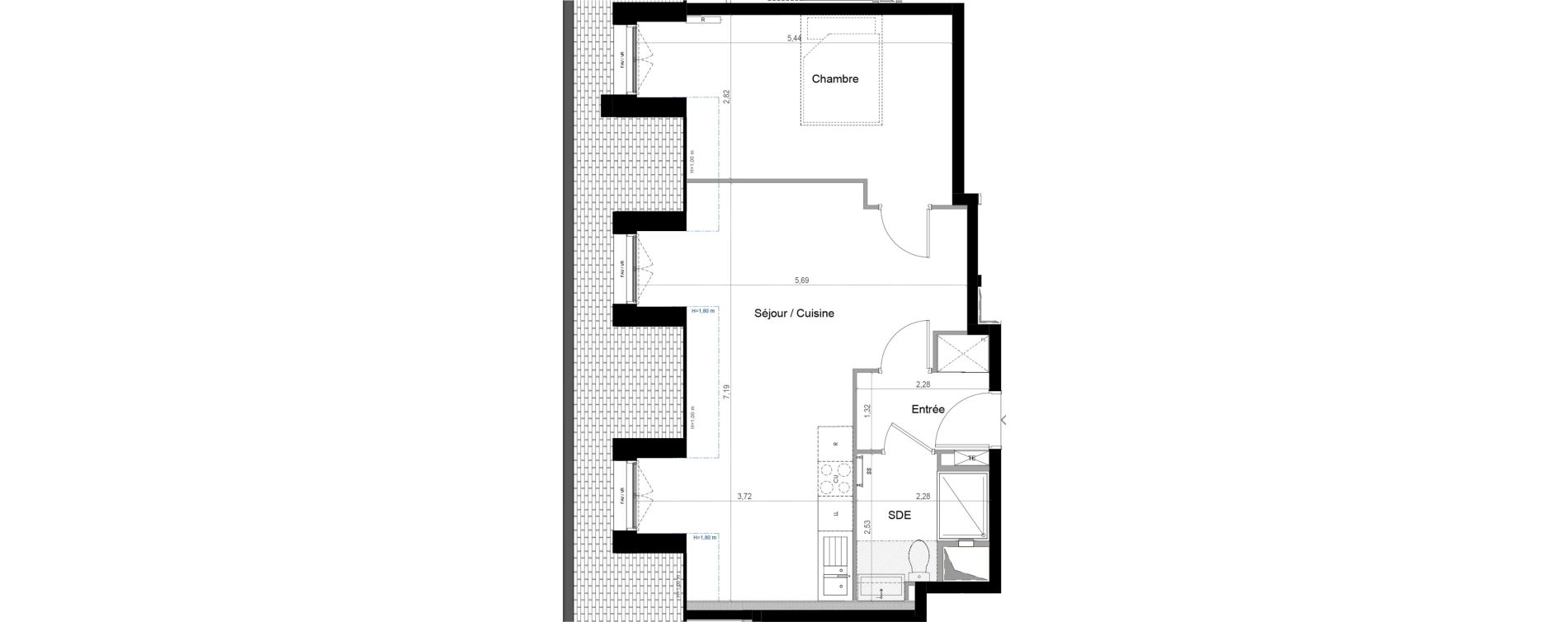 Appartement T2 de 46,01 m2 &agrave; Saint-Pierre-Du-Perray Centre