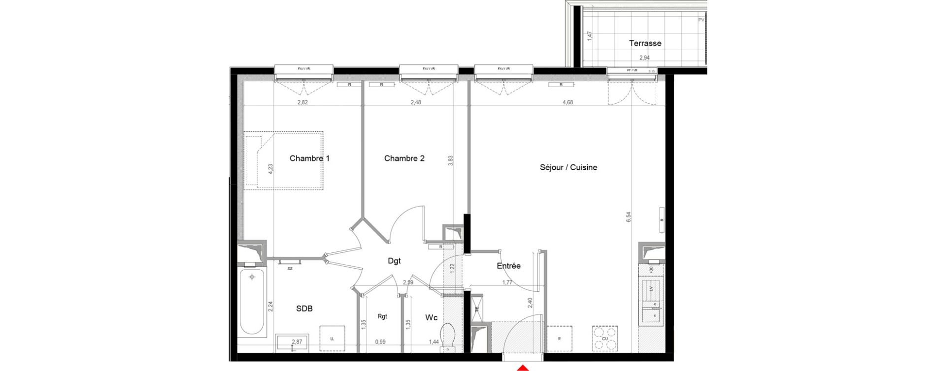 Appartement T3 de 62,95 m2 &agrave; Saint-Pierre-Du-Perray Centre