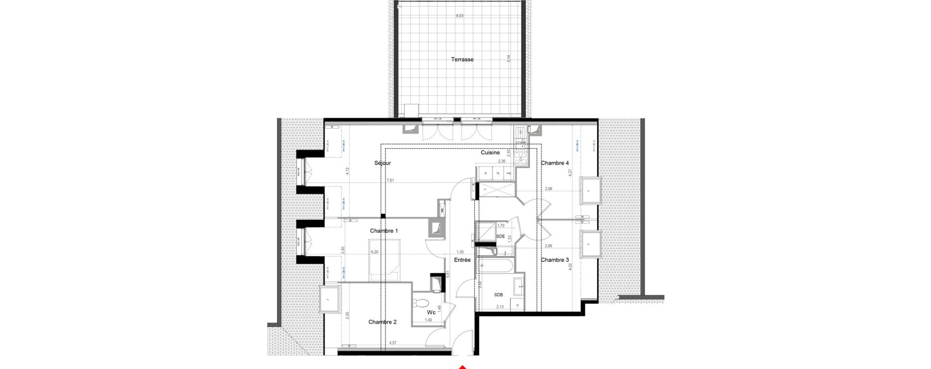 Appartement T5 de 97,49 m2 &agrave; Saint-Pierre-Du-Perray Centre