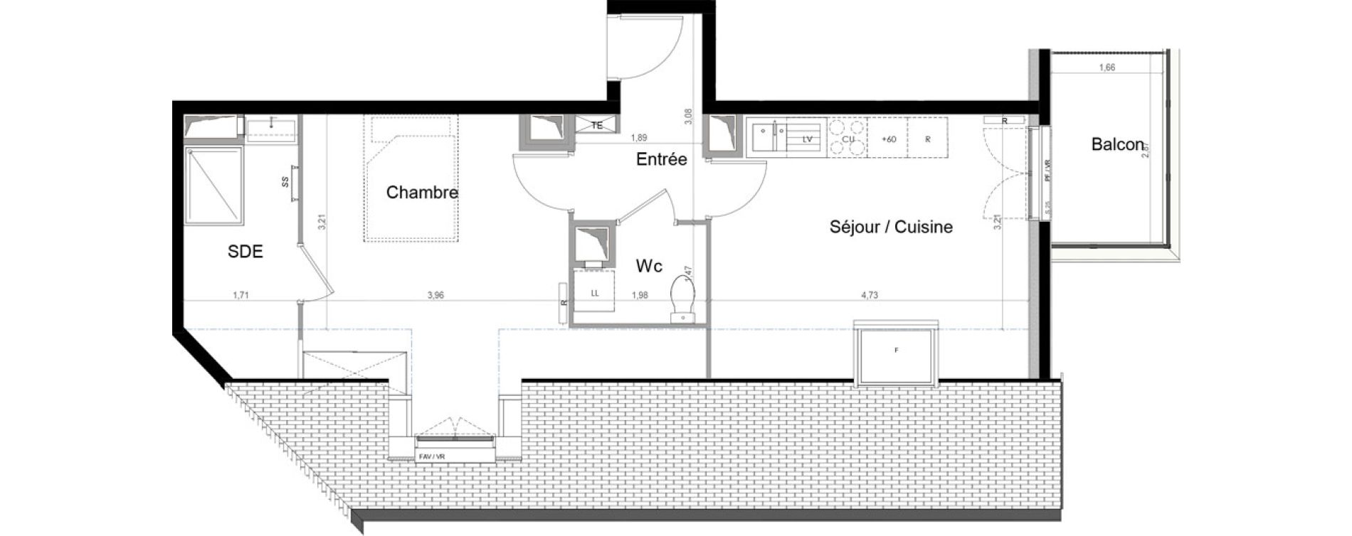 Appartement T2 de 41,38 m2 &agrave; Saint-Pierre-Du-Perray Centre