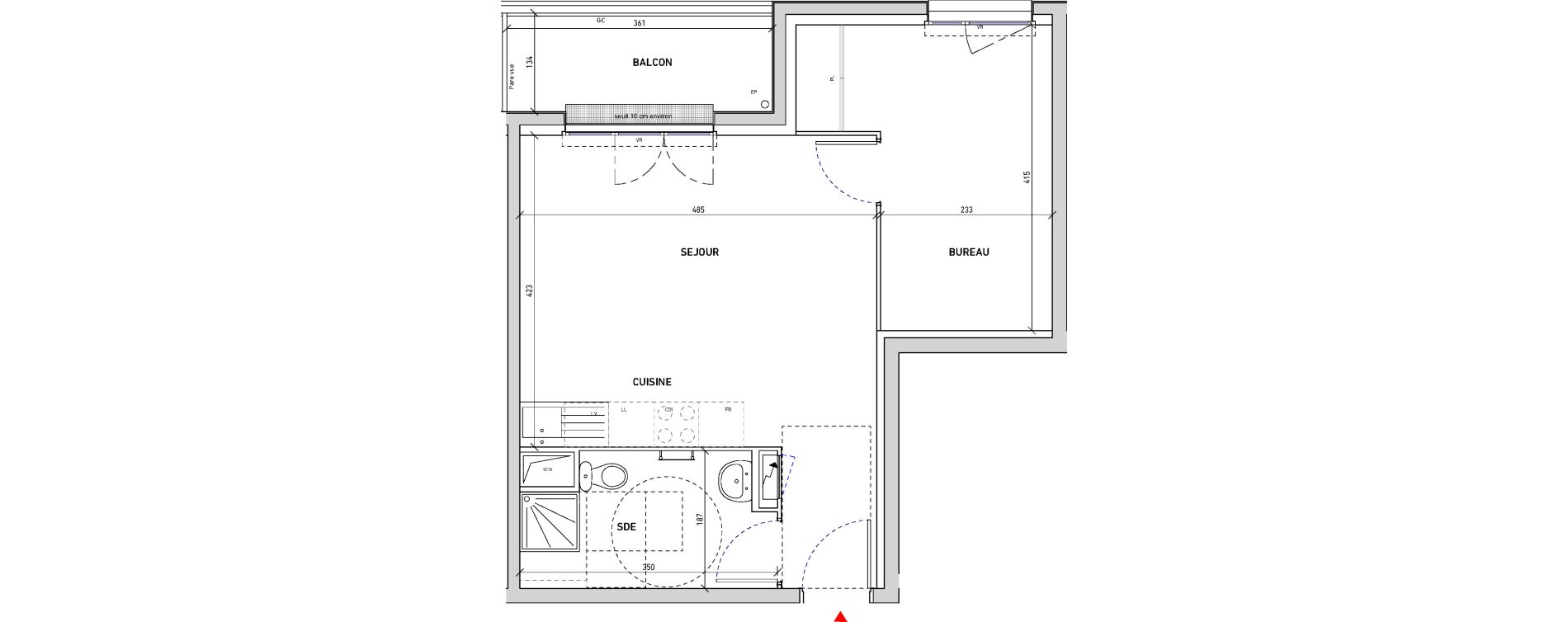 Appartement T1 bis de 40,15 m2 &agrave; Saint-Pierre-Du-Perray La cle de saint-pierre