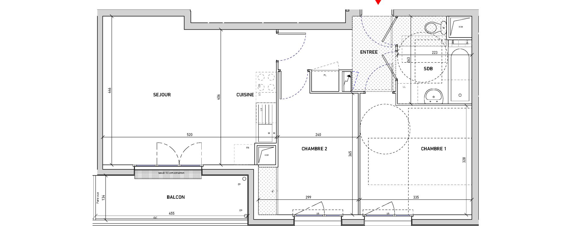 Appartement T3 de 54,73 m2 &agrave; Saint-Pierre-Du-Perray La cle de saint-pierre